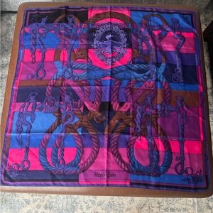 Hermes Multicolor Rope Design Scarf